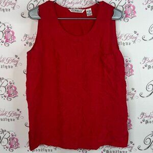 Clovelly tank top 100% silk shirt lightweight silky Women's Red Tank Top